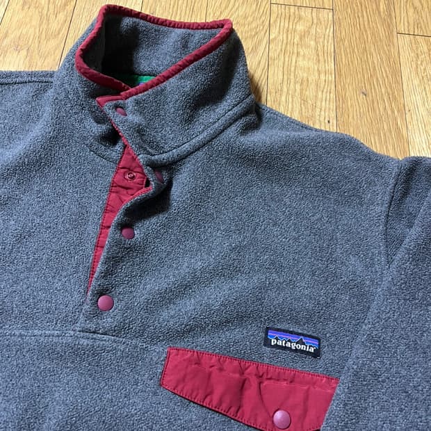 파타고니아 니켈 레드 신칠라 플리스 후리스 아노락 