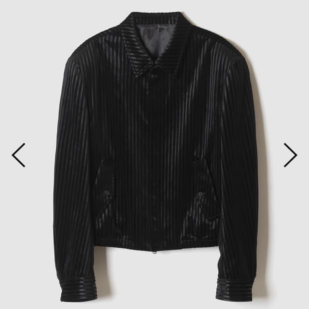 포커페이스 스트라이프 벨벳 블루종 블랙 (48사이즈)