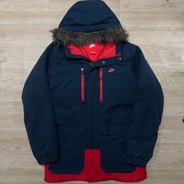 나이키 덕다운 모피후드 야상 패딩 자켓