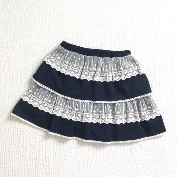  AXES FEMME 엑시즈팜/ 캉캉미니스커트 레이스 캉캉 스커트 네이비