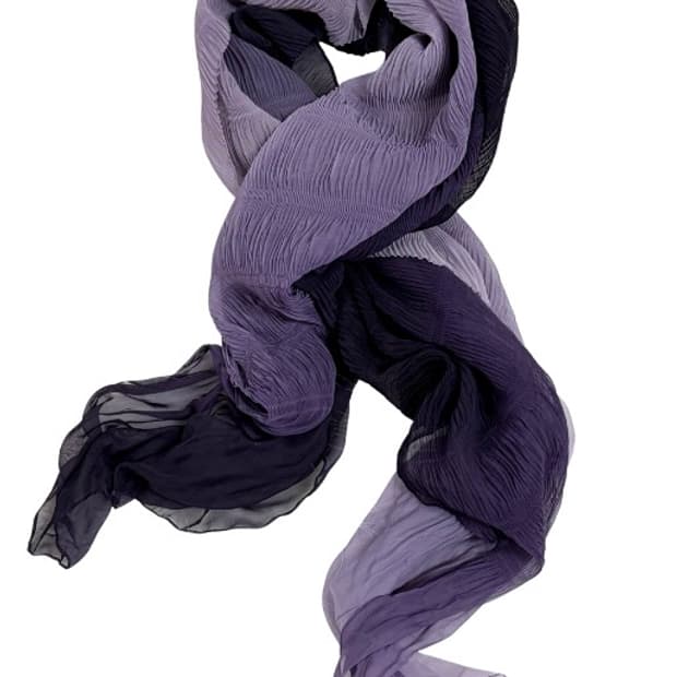 희귀 퍼플 그라데이션 쉬폰 목도리 고스 로리 다크로맨틱 보라