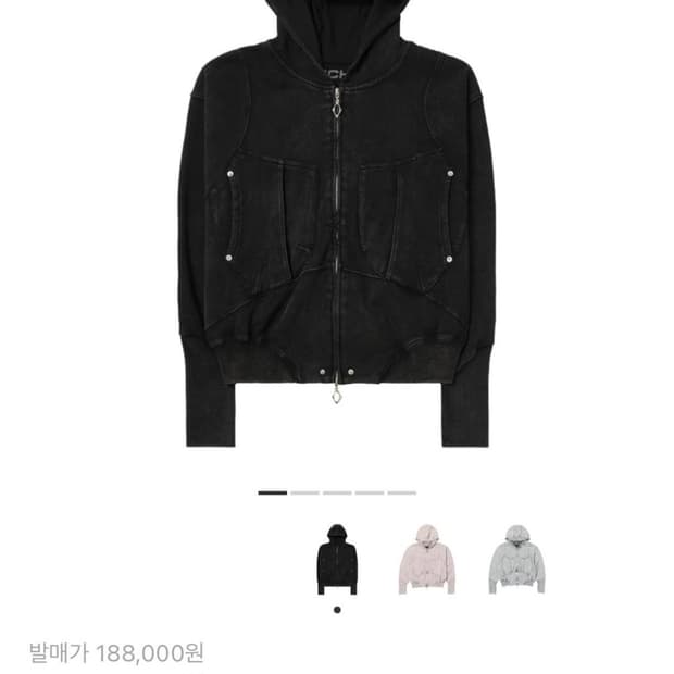 미스치프 빅포켓후드워시드블랙 M