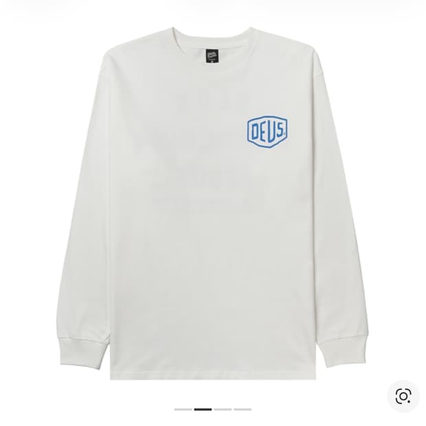 (반택가능)데우스 엑스 마키나 성수 롱슬리브 티셔츠 화이트 미드나잇 블루