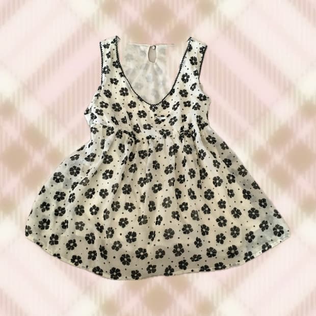 플로럴 꽃 나시 슬리브리스 블라우스 리본 갸루 로걀 오리엔탈 모리