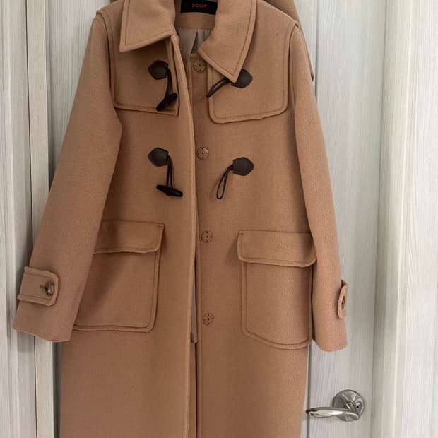 (상태굿)Soup 숲 핸드메이드 캐시미어 브라운 더블  코트