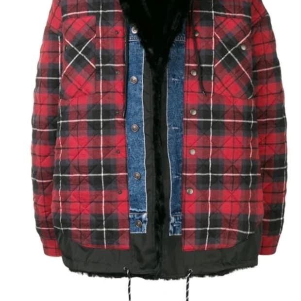 정품 발렌시아가 트리플 레이어 체크 재킷 44