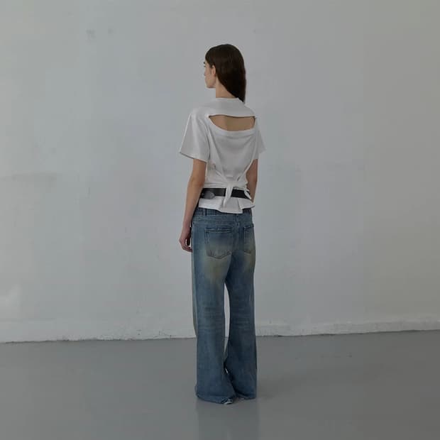 BACK CUT-OUT T-SHIRT (WHITE)