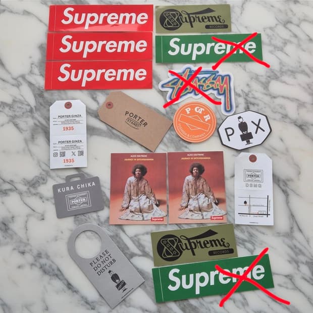 슈프림 레드 올리브 스티커 베이프 요시다 포터 아더에러 노트북 꾸미기