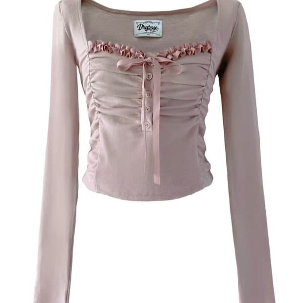 드라이로즈 셔링 레이스 버튼 탑