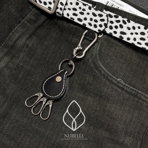 🌗 Vintage leather keyring / 빈티지 소가죽 키링