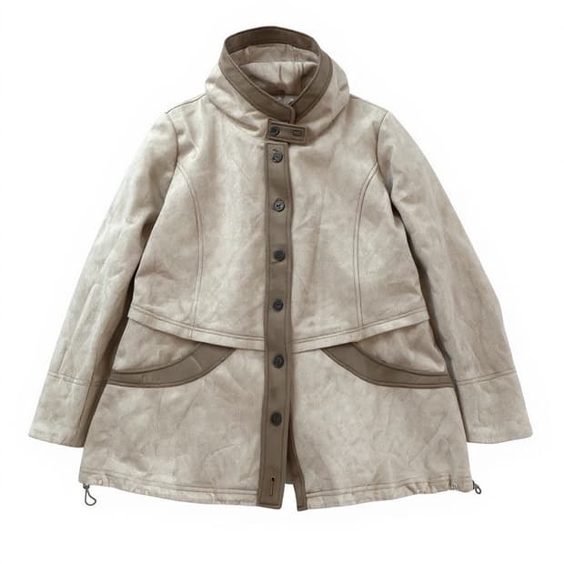 빈티지 하이넥 스웨이드 롱자켓