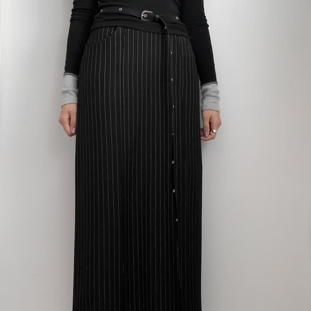 스트라이프 스커트