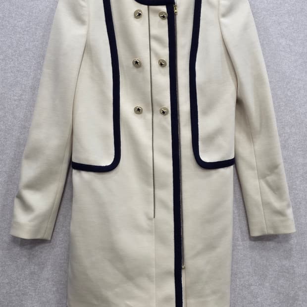 한섬 SJ SJ 배색 더블 버튼 원피스 코트