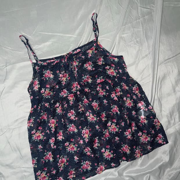 ✨vintage navy flower sleeveless✨