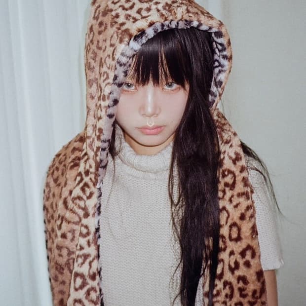 핀쿠노마루 leopard reversible hood muffler 