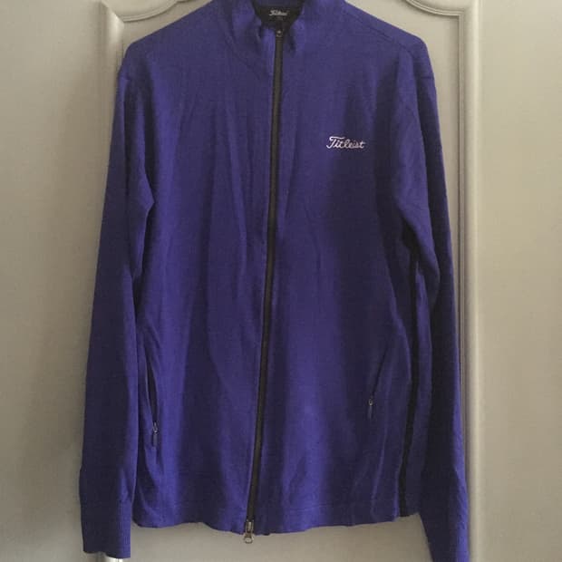 타이틀리스트 퍼플 골프 집업 XL