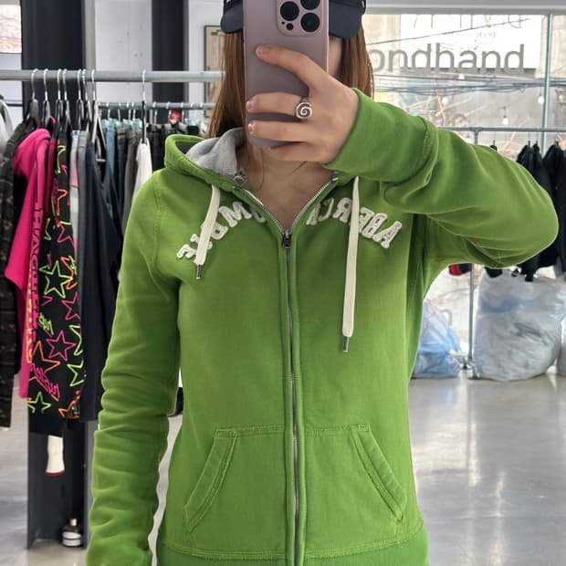 아베크롬비 후드집업 연두