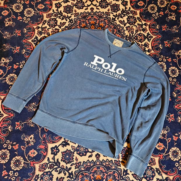 폴로랄프로렌 y2k 레터링 빈티지 스티치 맨투맨 M size