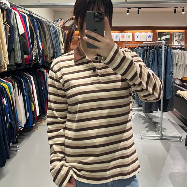 유니클로 스트라이프 PK 티셔츠