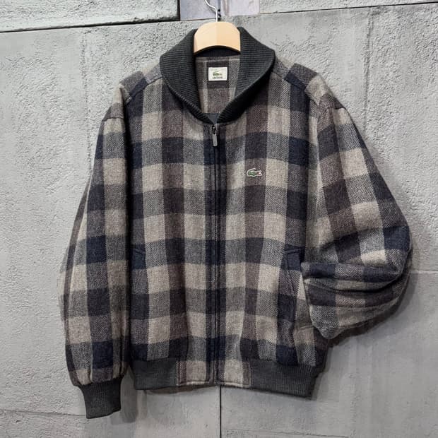 90s 라코스테 체크 블루종 자켓 (XL)  
