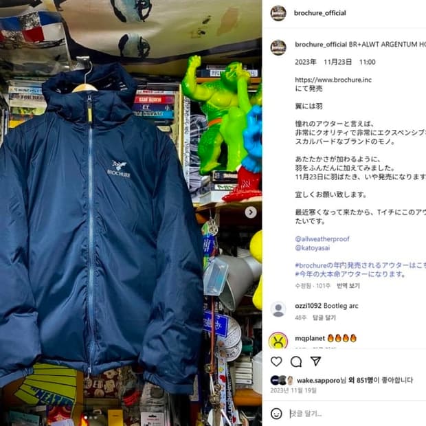 Brochure x Alwayth ARGENTUM 후디 다운패딩 L