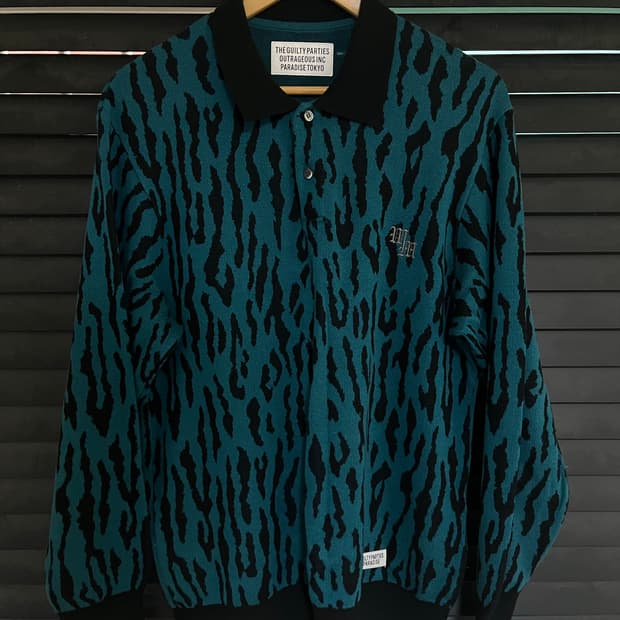 WACKO MARIA 22FW 레오파드 폴로 셔츠