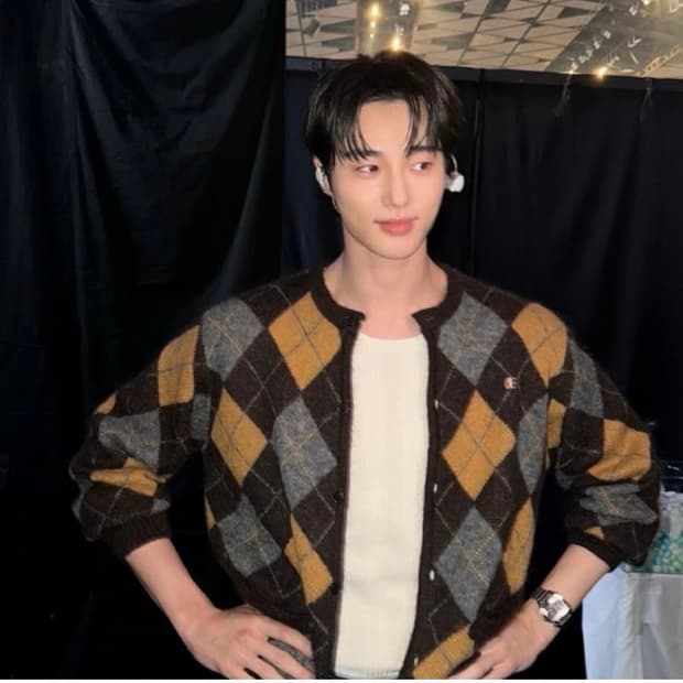 Noice 노이스 아가일 가디건 L 변우석 착용