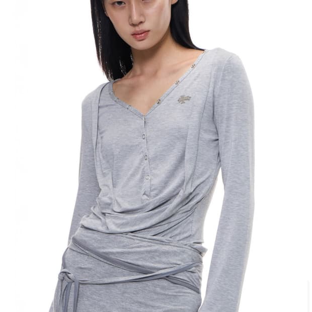 2000아카이브스 draped henley top