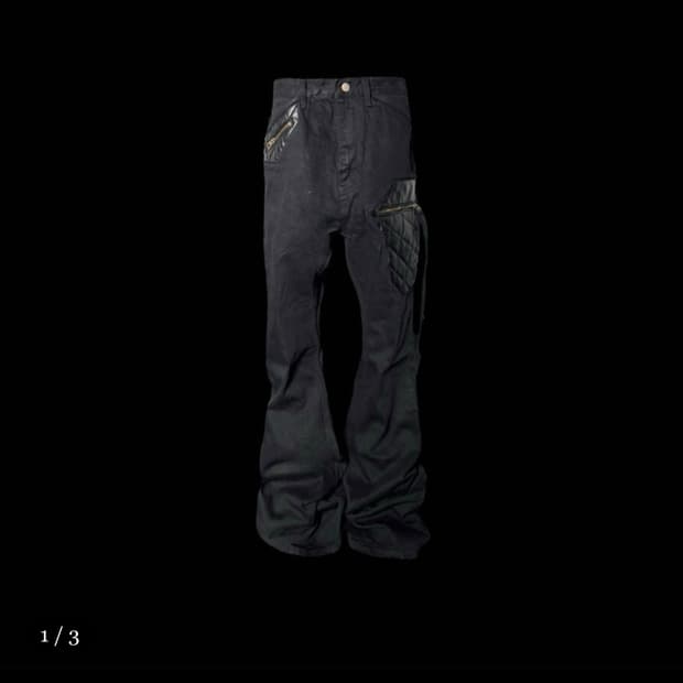 (구매) Leather patch flared jeans-v2