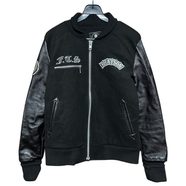 [BRATSON] 14FW 브랫슨 스컬 빅 패치 블랙 스타디움 자켓 M