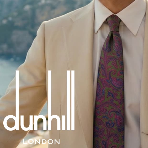 던힐 실크 올리브 그린 페이즐리 넥타이 8cm S~A+등급 E892
