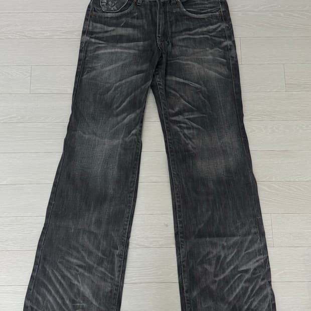 빈티지 y2k 워싱 흑청데님