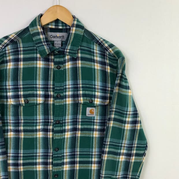 L 칼하트 체크 워크 셔츠