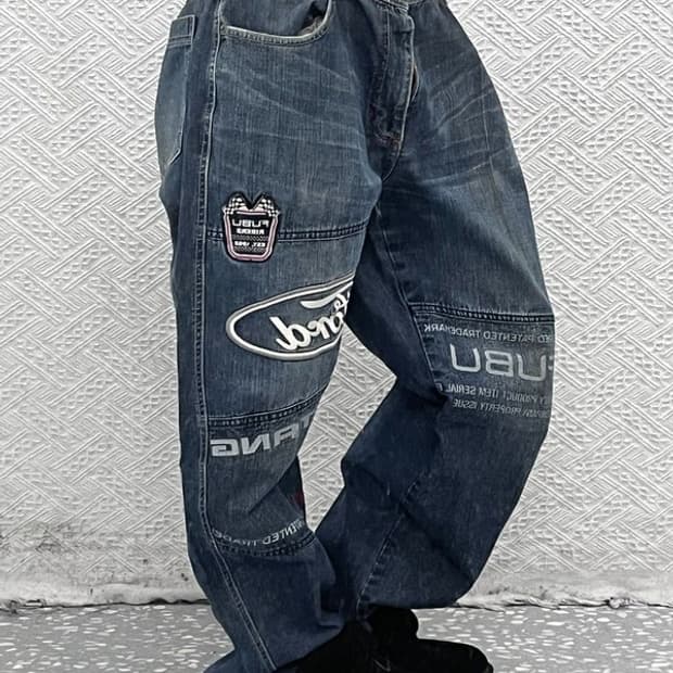 푸부 포드 머스탱 키치 스트릿 힙합 데님팬츠 34인치 C08795