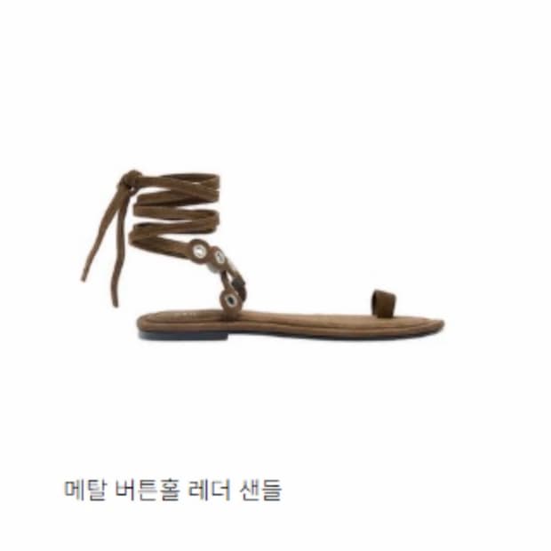 자라 메탈 버클 레더 샌들 EU 36 (235) 브라운