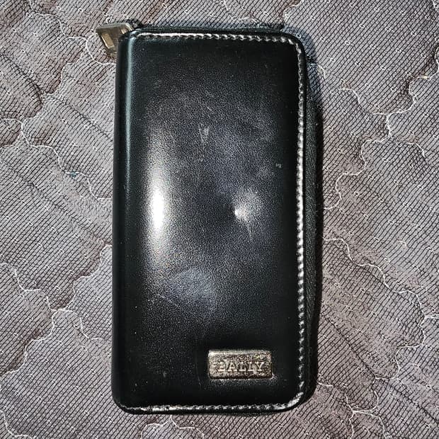 Bally 발리 블랙 가죽 키링 동전지갑