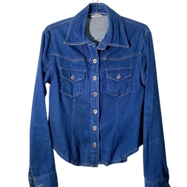 esprit mur 데님 크롭 셔츠