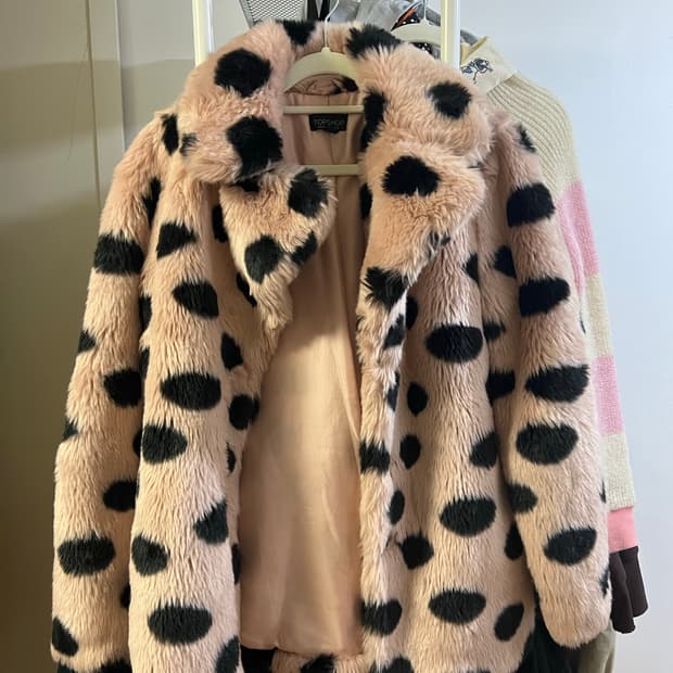 도트 퍼 자켓 코트