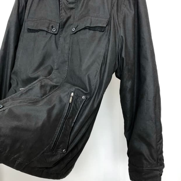 coating over leather detail jumper