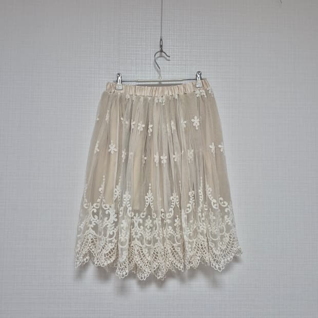 Japanese vintage 히메갸루 샘플 자수레이스 스커트