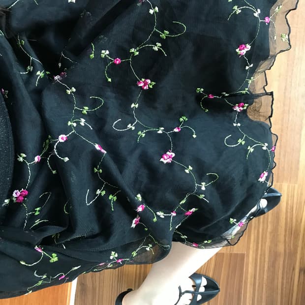 vintage flower pattern sha skirt