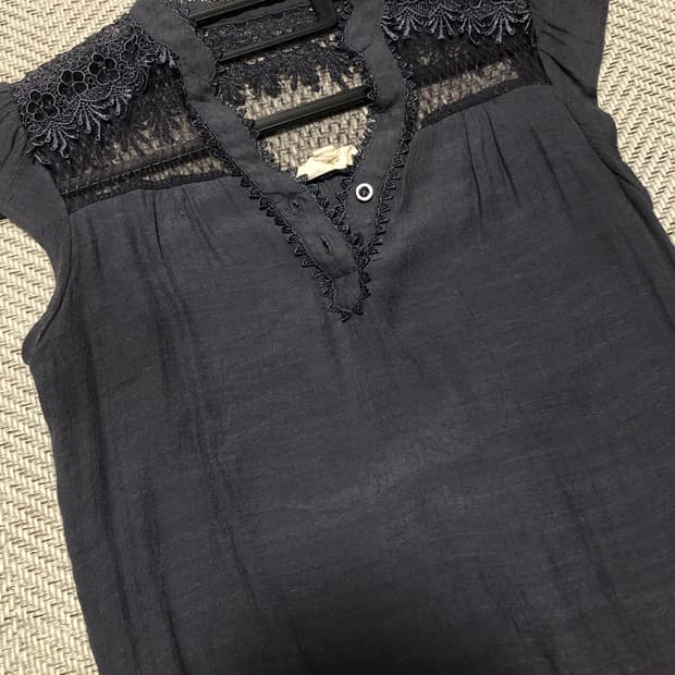 빈티지 모리 반팔 블라우스 🫐