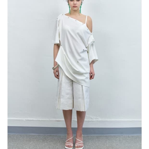 tiles snap half sleeve white