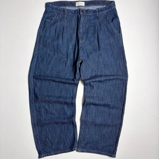 포트너스 24SS 투턱 와이드 데님 팬츠 R1681