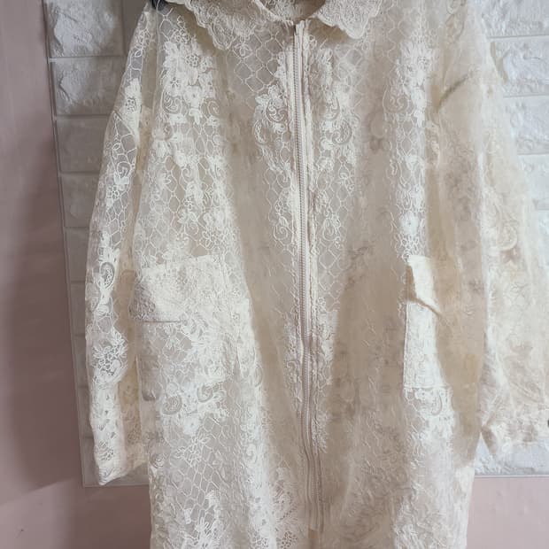 레이스 후드 롱 집업(프리)