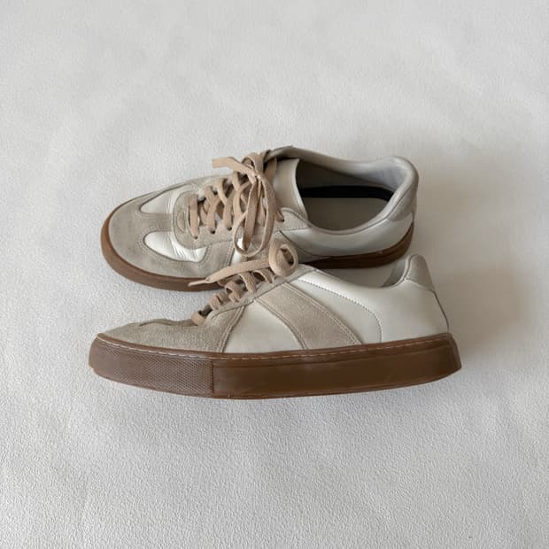 [255]Pre owned 레더&스웨이드 독일군 스니커즈