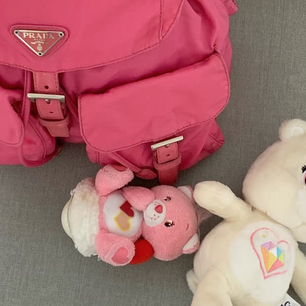 정품 프라다 백팩 딥핑크