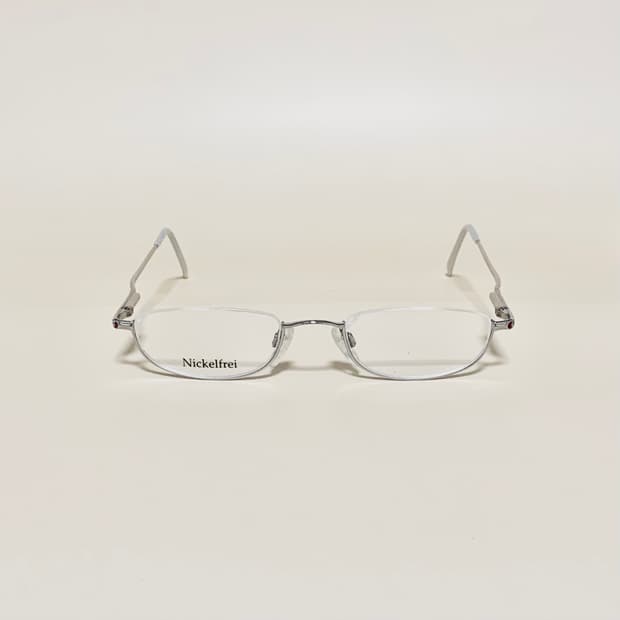 872 역반무테 안경 슬림 직사각 실버 메탈 데일리 남녀공용 데드스탁
