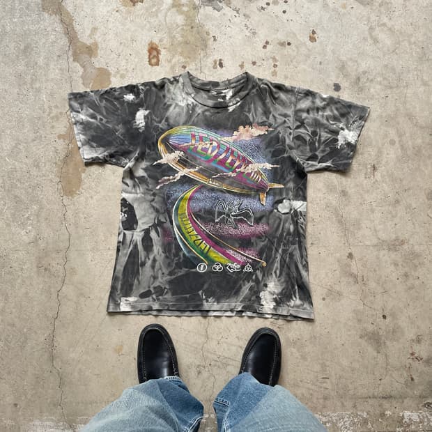 90s Led Zeppelin Tie-die Distressed Tee
