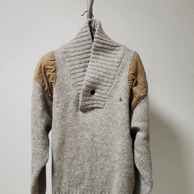 숄카라 니트 패치 스웨터 L(실제 105)